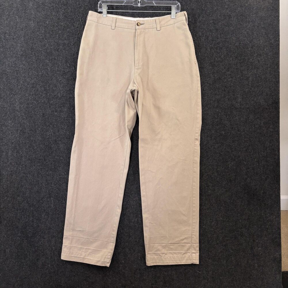 Orvis Classic Fit Chino Pants Men's 32x31 Khaki 100% Cotton Casual Flat Front